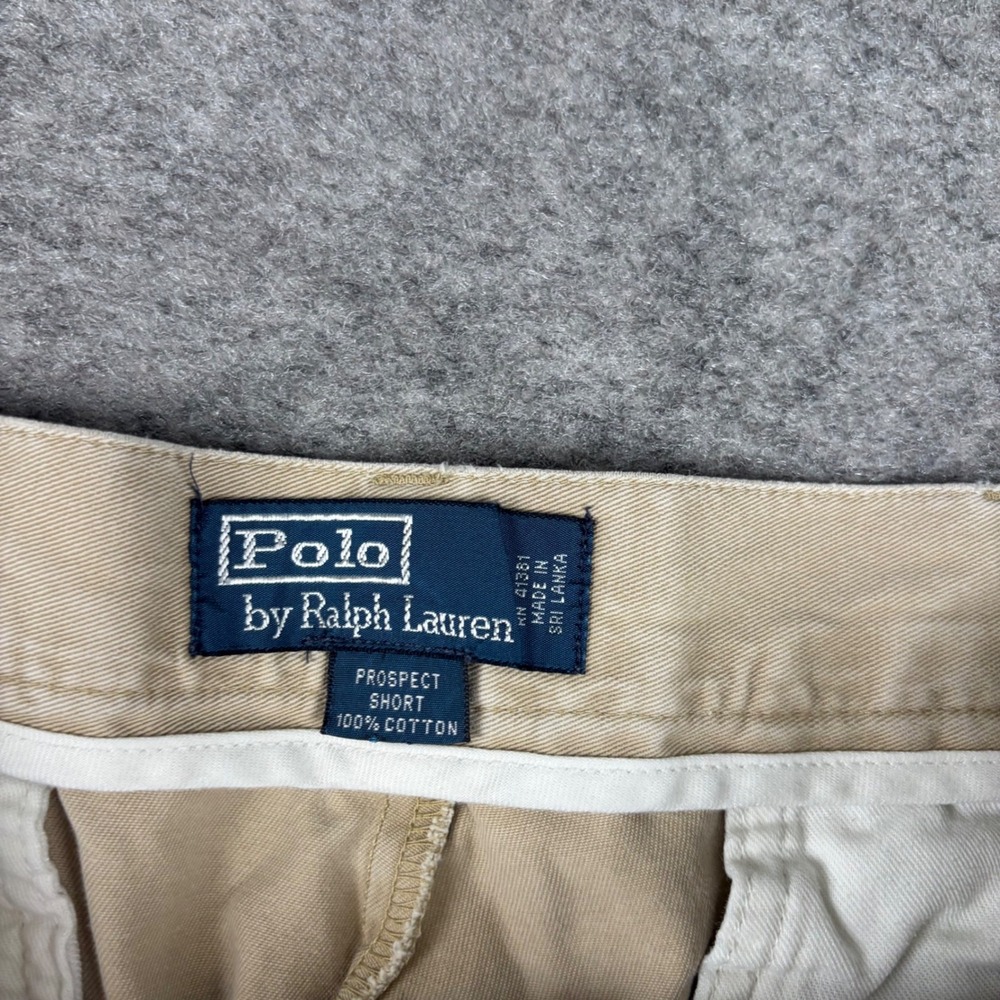 Vintage Polo Ralph Lauren Prospect Shorts Mens 34 Tan Golf Old Money Chino Twill - Picture 3 of 16